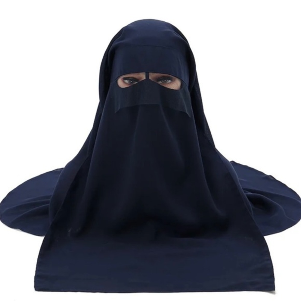 3 layered Niqab Saudi Niqab with nose string Islamic niqab face veil Muslim